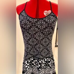 In Bloom Black and White Geometric Tank Top